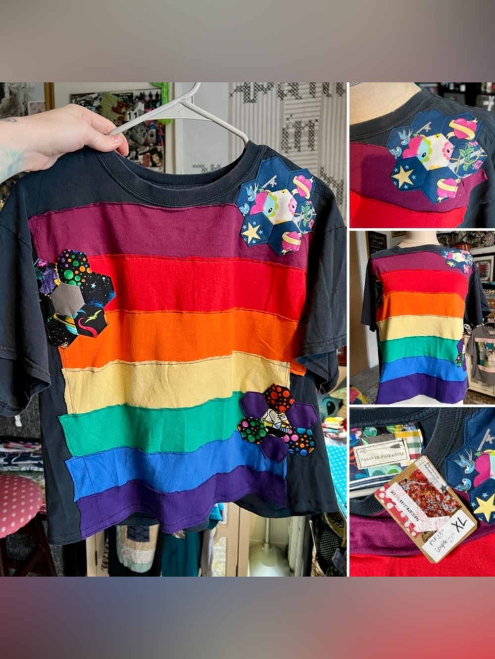 Hexie Flowers Rainbow Tee Shirt